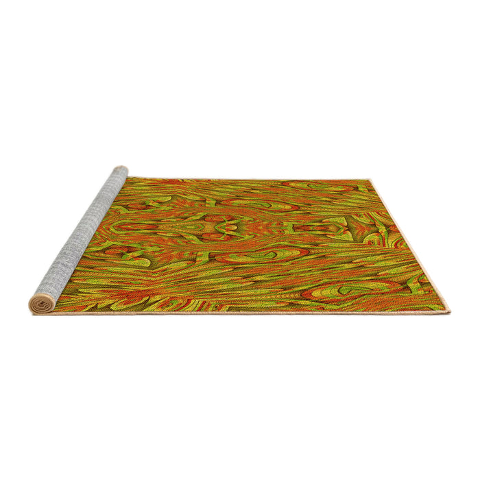 Sideview of Machine Washable Transitional Mahogany Brown Rug, wshpat1777yw