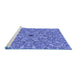 Sideview of Machine Washable Transitional Sky Blue Rug, wshpat1778blu