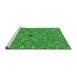 Sideview of Machine Washable Transitional Green Rug, wshpat1778grn