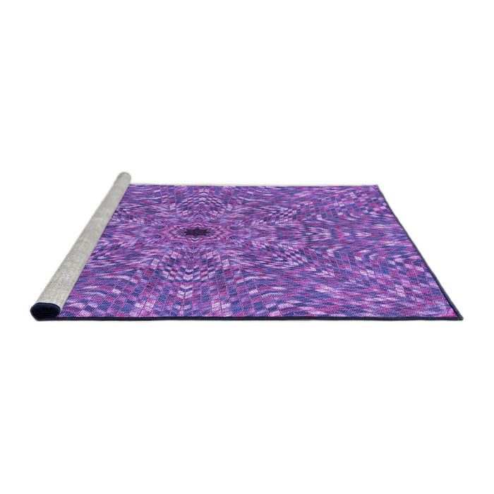 Sideview of Machine Washable Transitional Purple Rug, wshpat1778pur