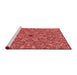Sideview of Machine Washable Transitional Red Rug, wshpat1778rd