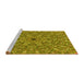 Sideview of Machine Washable Transitional Yellow Rug, wshpat1778yw