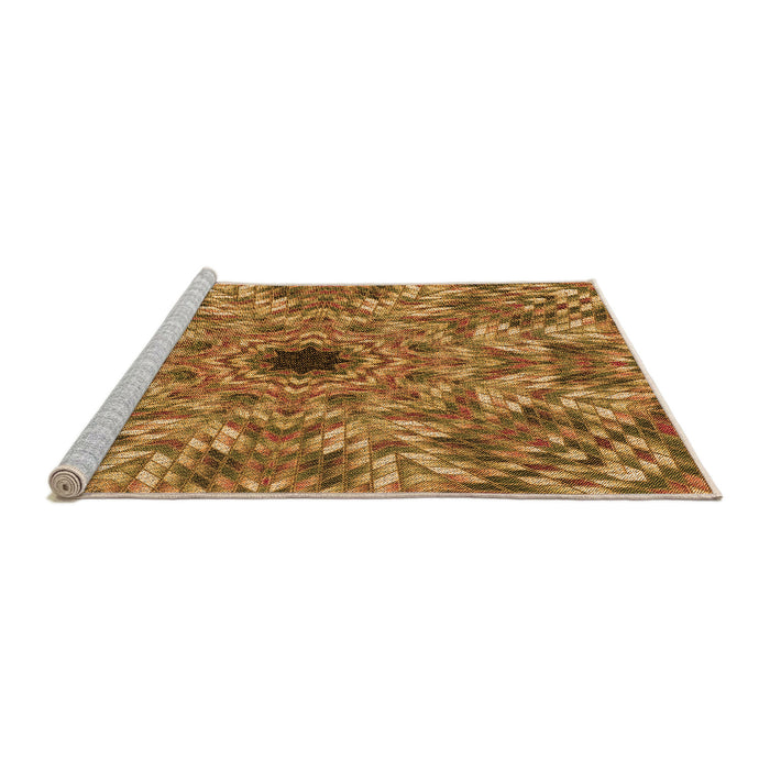 Sideview of Machine Washable Transitional Orange Rug, wshpat1779org