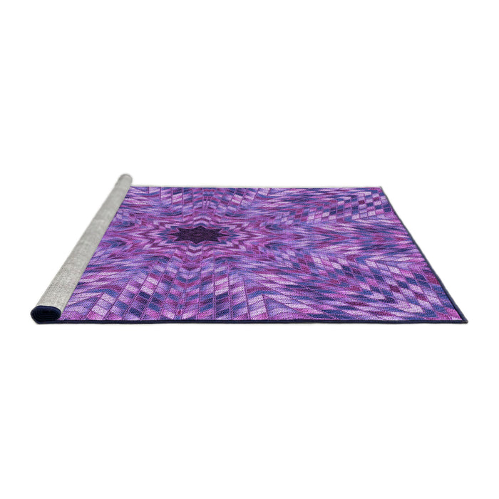Sideview of Machine Washable Transitional Purple Rug, wshpat1779pur