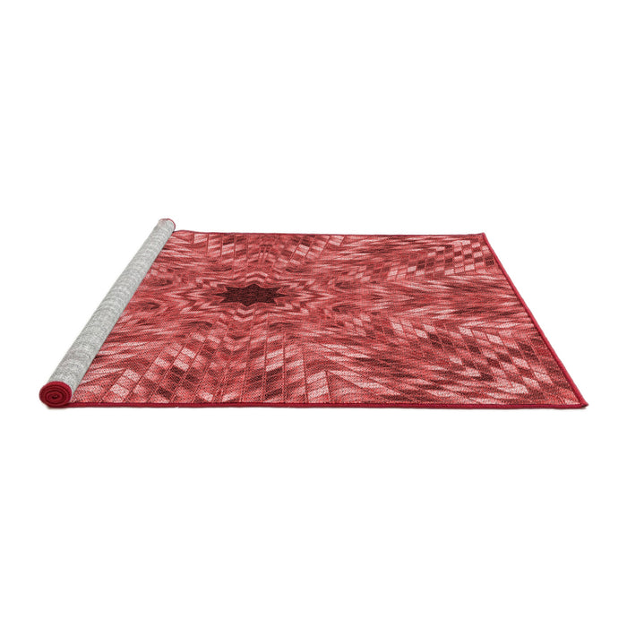 Sideview of Machine Washable Transitional Red Rug, wshpat1779rd