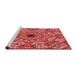 Sideview of Machine Washable Transitional Red Rug, wshpat1779rd