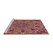 Sideview of Machine Washable Transitional Peru Brown Rug, wshpat178brn