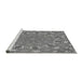 Sideview of Machine Washable Transitional Ash Gray Rug, wshpat178gry