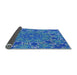 Thickness of Patterned Blue Orchid Blue Rug, pat178lblu