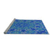 Sideview of Machine Washable Transitional Blue Orchid Blue Rug, wshpat178lblu