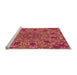 Sideview of Machine Washable Transitional Orange Rug, wshpat178org