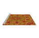 Sideview of Machine Washable Transitional Neon Red Rug, wshpat178yw