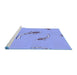 Sideview of Machine Washable Transitional Light Sky Blue Rug, wshpat1780blu