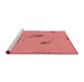 Sideview of Machine Washable Transitional Red Rug, wshpat1780rd