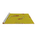 Sideview of Machine Washable Transitional Yellow Rug, wshpat1780yw