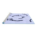 Sideview of Machine Washable Transitional Lavender Blue Rug, wshpat1781blu