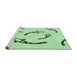 Sideview of Machine Washable Transitional Mint Green Rug, wshpat1781grn