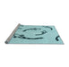 Sideview of Machine Washable Transitional Electric Blue Rug, wshpat1781lblu