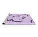 Sideview of Machine Washable Transitional Lilac Purple Rug, wshpat1781pur