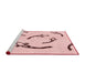 Sideview of Machine Washable Transitional Pink Rug, wshpat1781rd