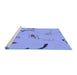 Sideview of Machine Washable Transitional Sky Blue Rug, wshpat1782blu