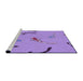 Sideview of Machine Washable Transitional Bright Lilac Purple Rug, wshpat1782pur