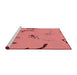 Sideview of Machine Washable Transitional Red Rug, wshpat1782rd