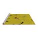 Sideview of Machine Washable Transitional Yellow Rug, wshpat1782yw