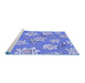 Sideview of Machine Washable Transitional Jeans Blue Rug, wshpat1783blu