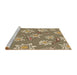 Sideview of Machine Washable Transitional Red Brown Rug, wshpat1783brn