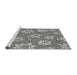 Sideview of Machine Washable Transitional Carbon Gray Rug, wshpat1783gry