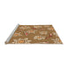 Sideview of Machine Washable Transitional Yellow Orange Rug, wshpat1783org