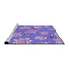 Sideview of Machine Washable Transitional Amethyst Purple Rug, wshpat1783pur