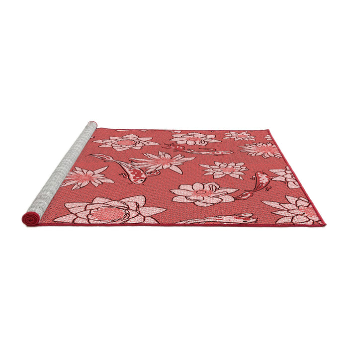 Sideview of Machine Washable Transitional Light Coral Pink Rug, wshpat1783rd