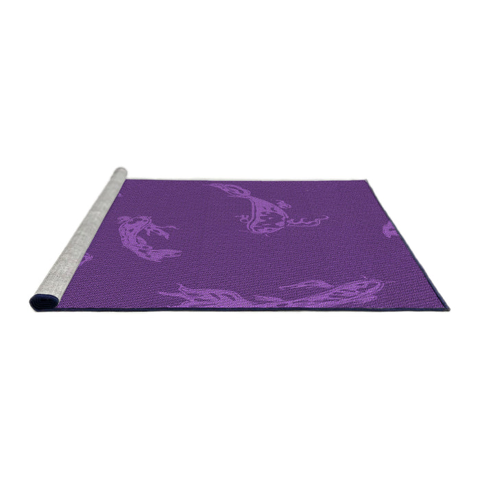 Sideview of Machine Washable Transitional Bright Purple Rug, wshpat1784pur