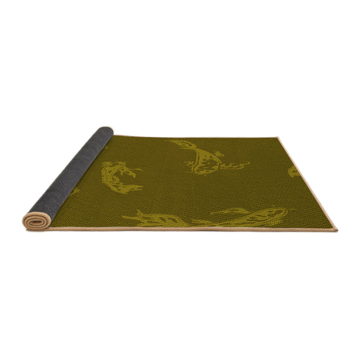 Thickness of Patterned Dark Golden Brown Rug, pat1784yw