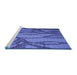 Sideview of Machine Washable Transitional Sky Blue Rug, wshpat1785blu