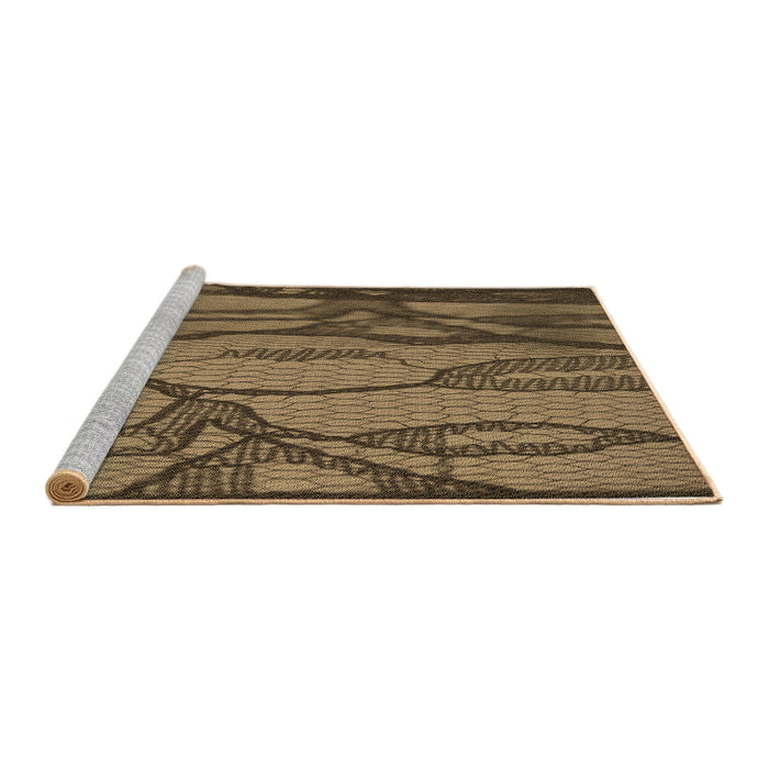 Sideview of Machine Washable Transitional Bronze Brown Rug, wshpat1785brn