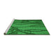 Sideview of Machine Washable Transitional Green Rug, wshpat1785grn