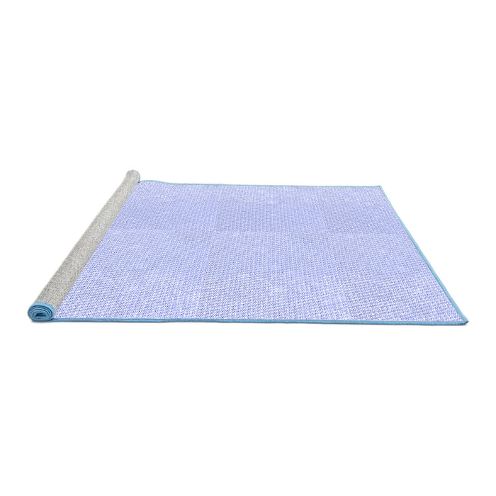 Sideview of Machine Washable Transitional Lavender Blue Rug, wshpat1786blu