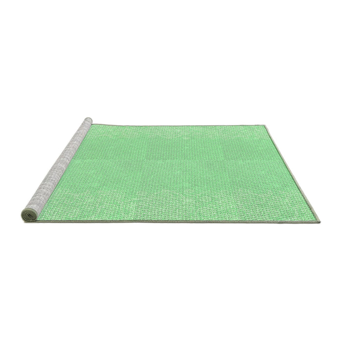 Sideview of Machine Washable Transitional Green Rug, wshpat1786grn