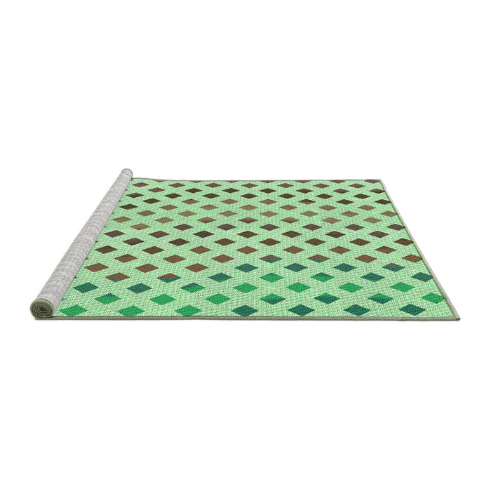 Sideview of Machine Washable Transitional Mint Green Rug, wshpat1787grn