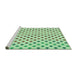 Sideview of Machine Washable Transitional Mint Green Rug, wshpat1787grn