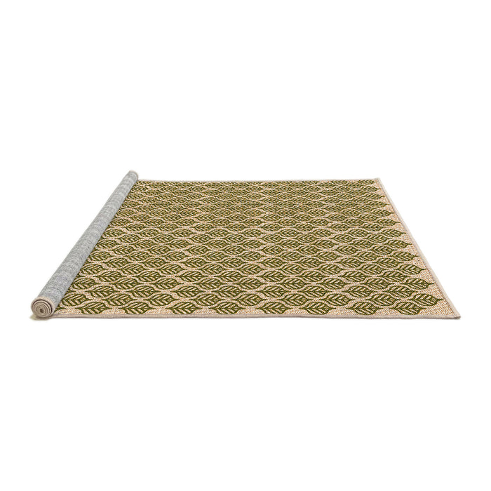 Sideview of Machine Washable Transitional Khaki Gold Rug, wshpat1789org