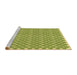 Sideview of Machine Washable Transitional Seaweed Green Rug, wshpat1789yw