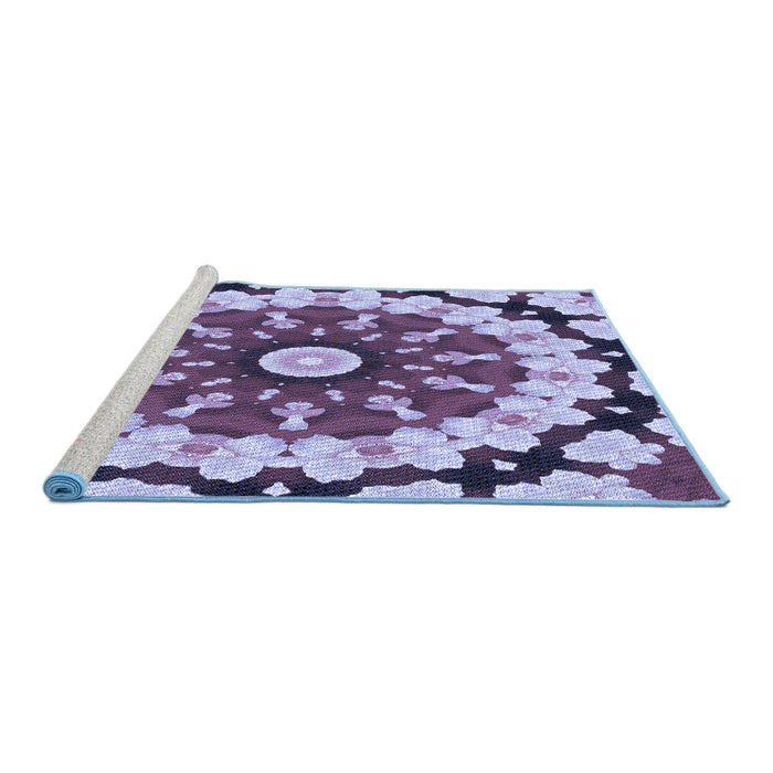 Sideview of Machine Washable Transitional Purple Rug, wshpat179blu