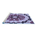 Sideview of Machine Washable Transitional Purple Rug, wshpat179blu