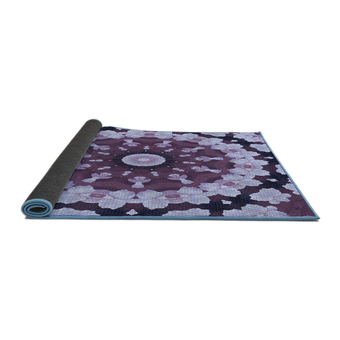 Thickness of Patterned Purple Rug, pat179blu