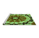 Sideview of Machine Washable Transitional Emerald Green Rug, wshpat179grn