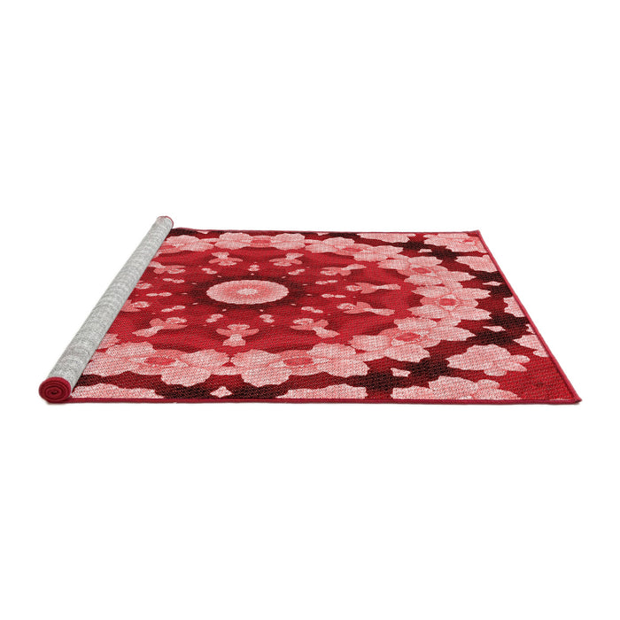 Sideview of Machine Washable Transitional Light Coral Pink Rug, wshpat179rd